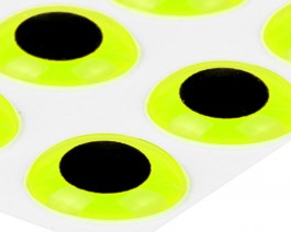 3D Epoxy Eyes, Fluo Yellow, 7 mm